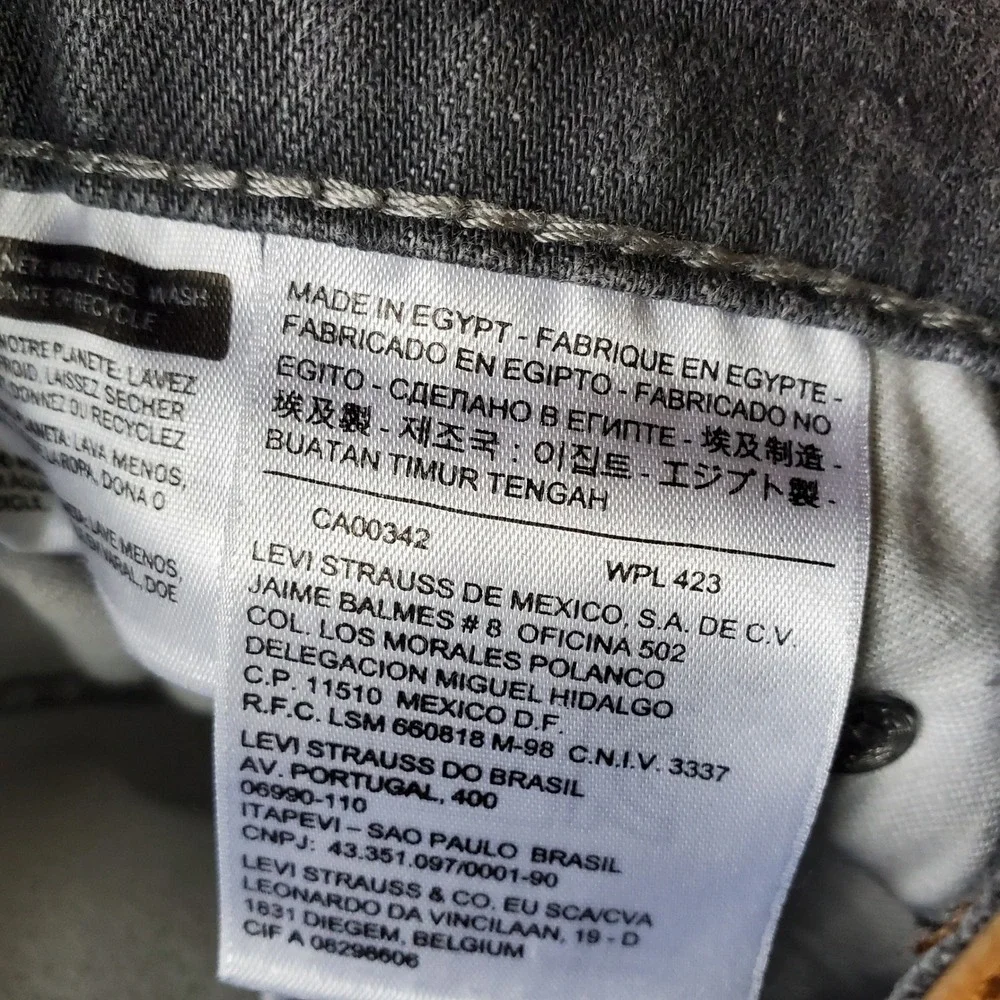 Levis 541 Jeans Mens 33x34 Grey Athletic Taper Stretch Denim Tapered Pants